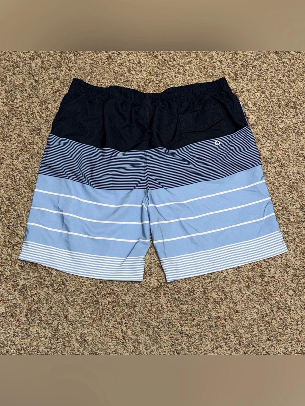 Men's size 3X swim trunks Blue Striped Swim Trunks